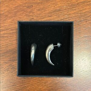Pamela Love Silver Horn Earrings